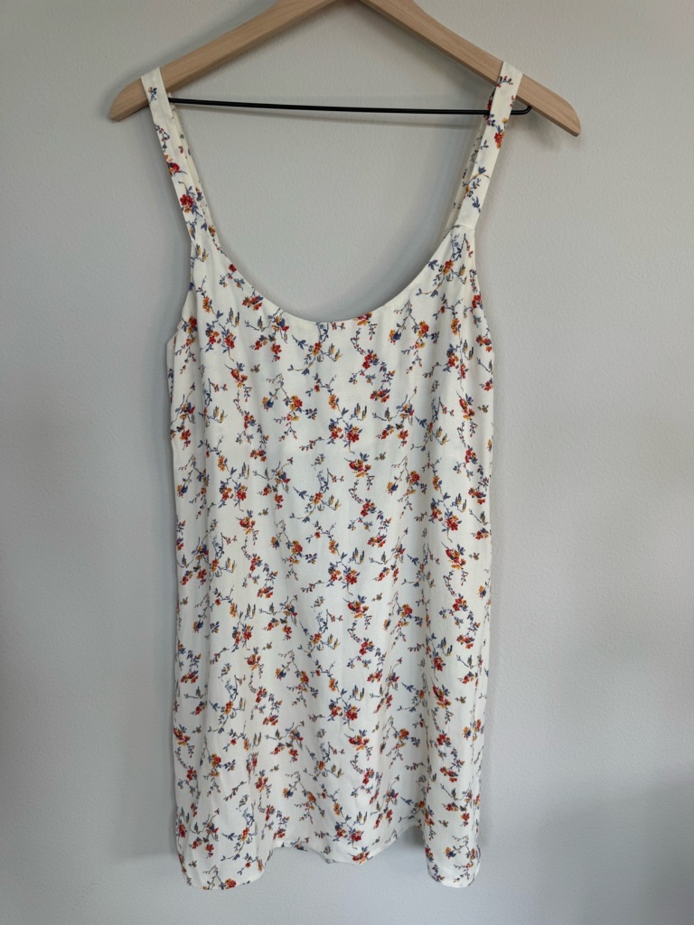 Reformation White Floral Mini Dress Slip Style Lightweight Summer Minimalist 8